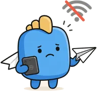Atli frowning at a phone with no signal